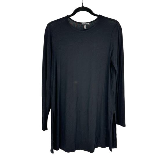 Eileen Fisher Tops - Eileen Fisher Womens Long Sleeve Tunic Top Size M Black Relaxed Soft Minimalist